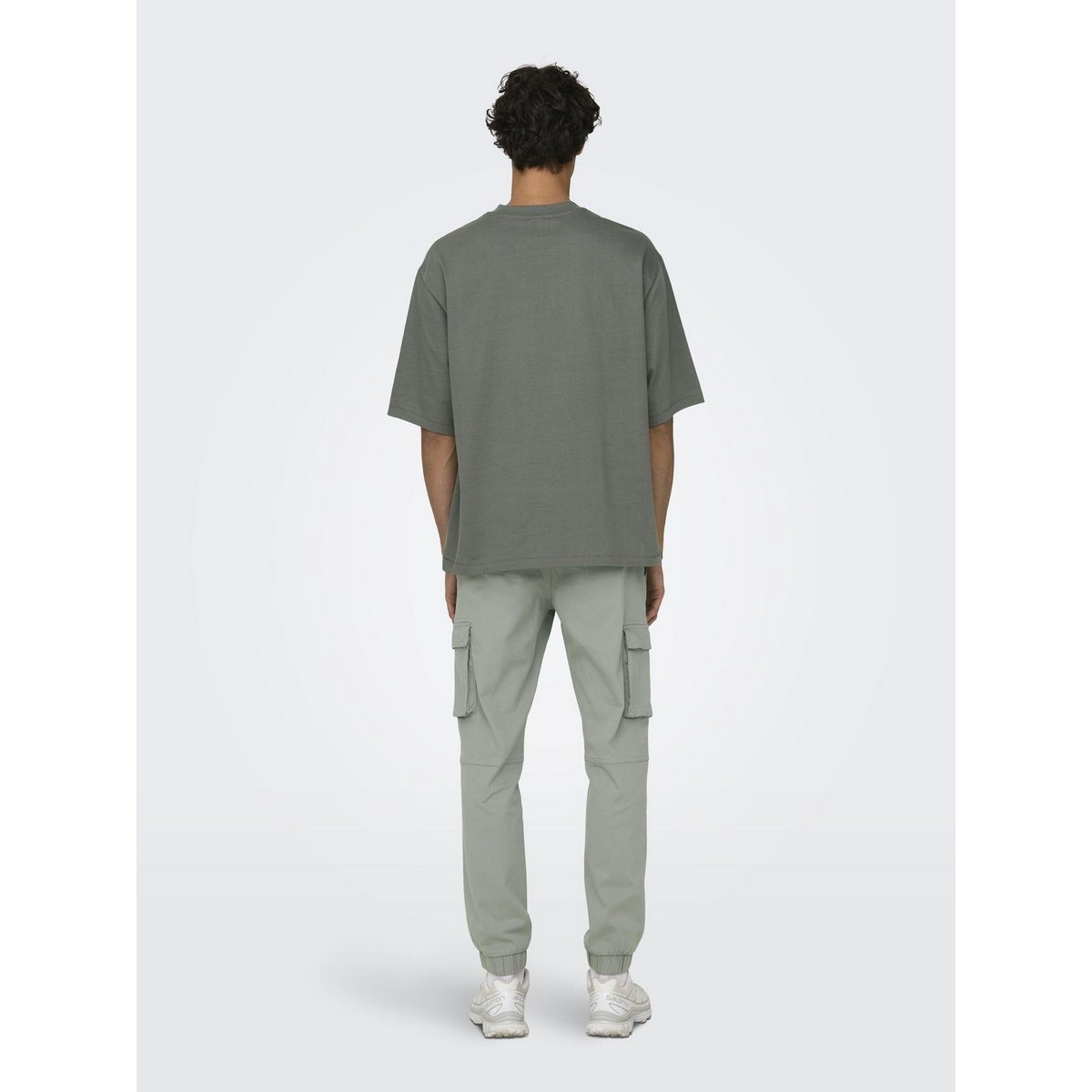 ONLY & SONS MEN΄S OVERSIZE FIT COTTON ROUND NECK T-SHIRT 22027787 CASTOR GRAY